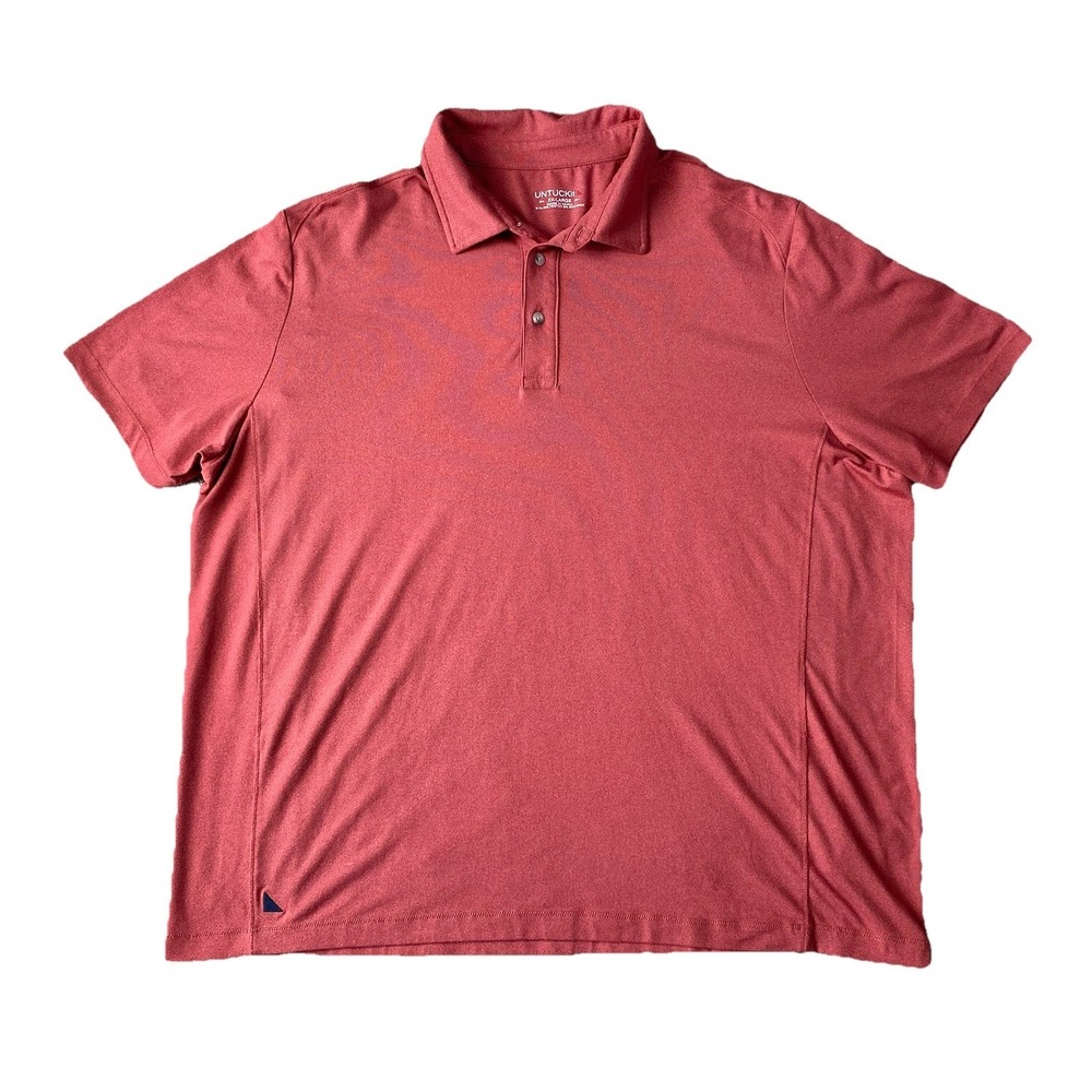 UNTUCKit Polo Men 2XL Red Clavidor 31436 Short Sleeve Performance Stretch